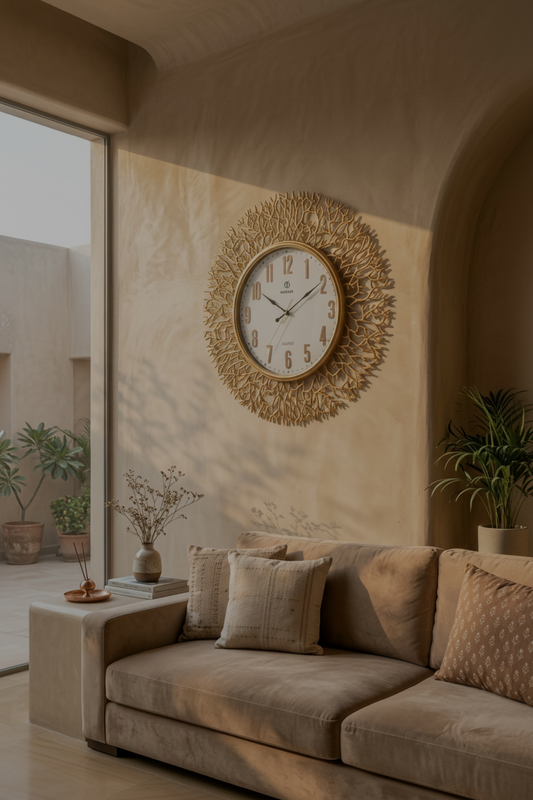 Abstract Tree Branch Silhouette Wall Clock