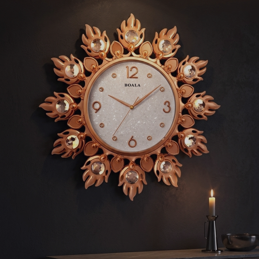 Ornate Gold Sunburst Designer Wall Clock